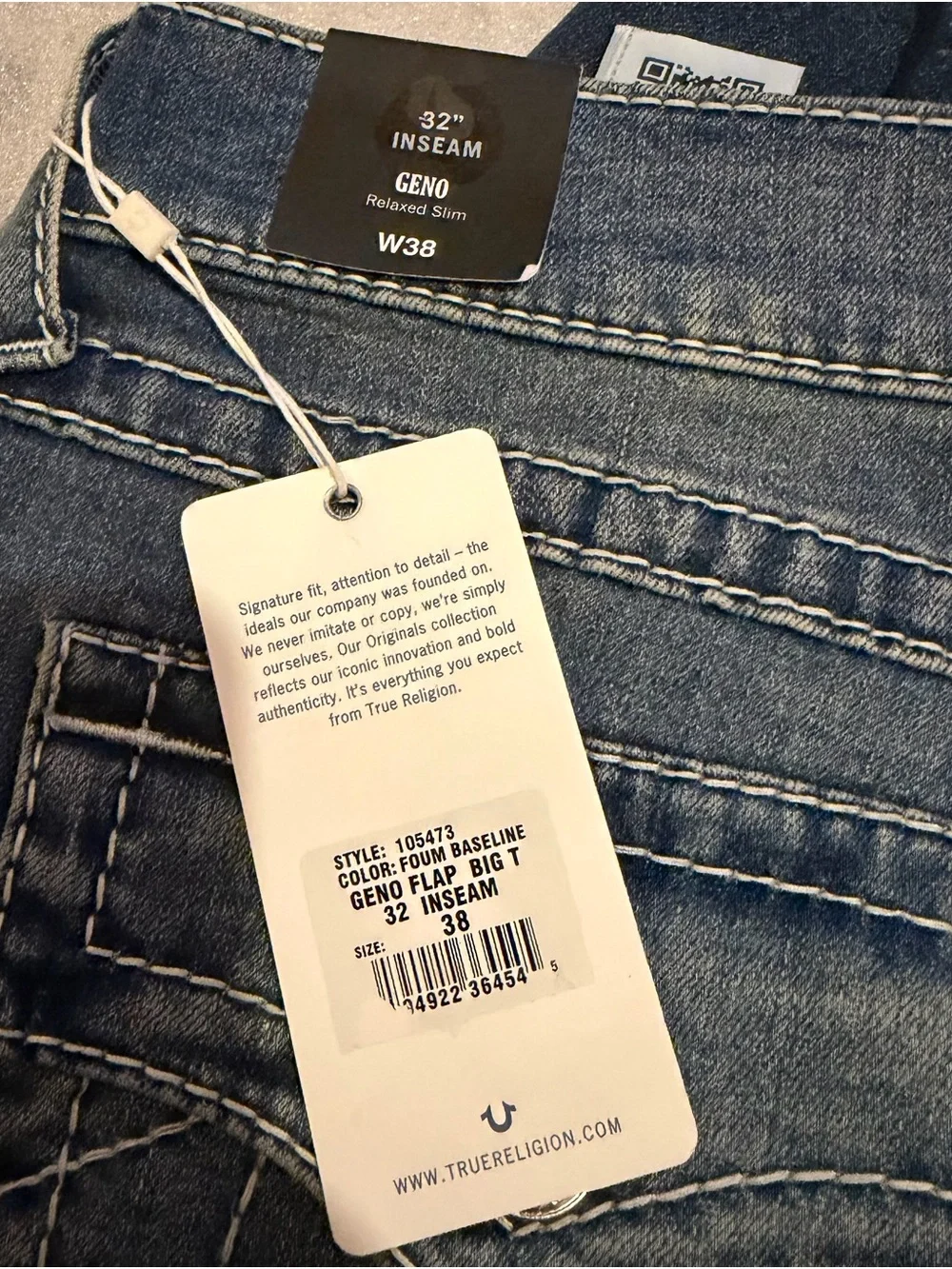 True Religion Men’s Light-Resist Blue Slim Straight Jeans NWT
